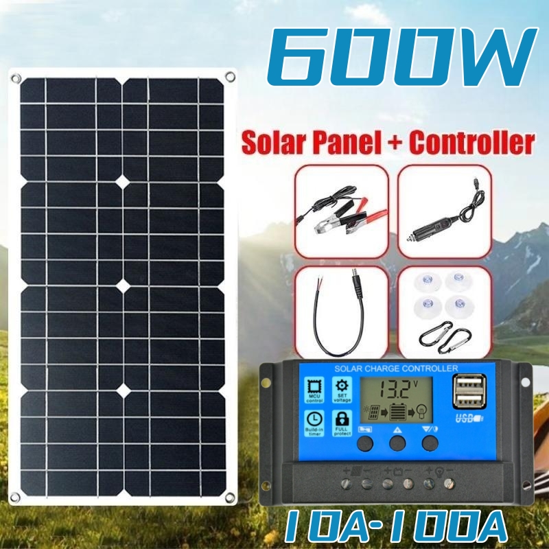 Solar Emergency Charger - 600W GÜNEŞ PANELI 12V güneş kiti