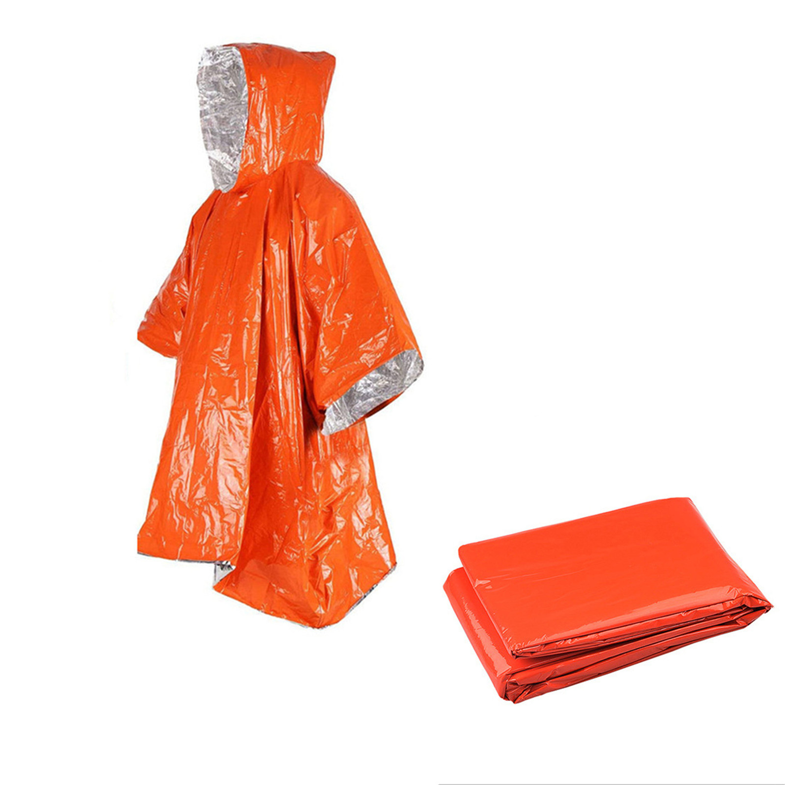 Emergency Poncho Rain - Acil Tek Kullanımlık Alüminyum Film Yağmur